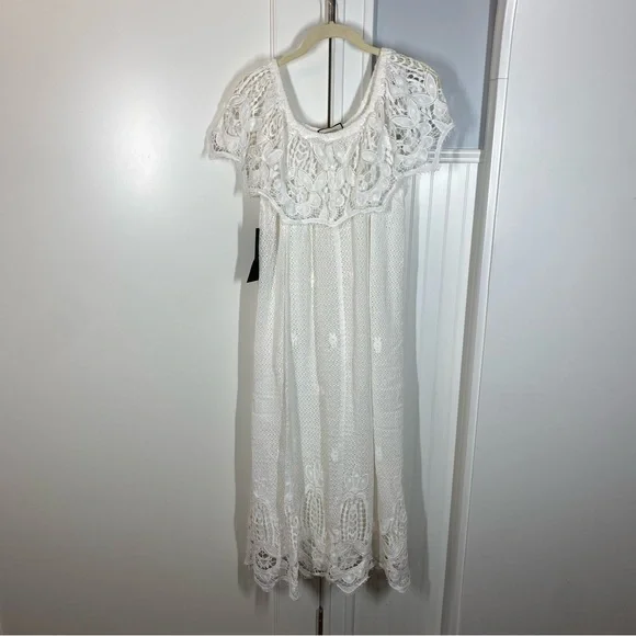 lace yoke floral flare dress Shane